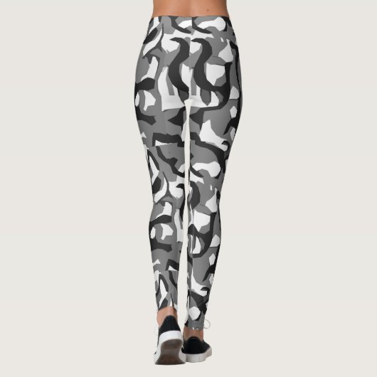 Camouflage noir et blanc レギンス (裏面)
