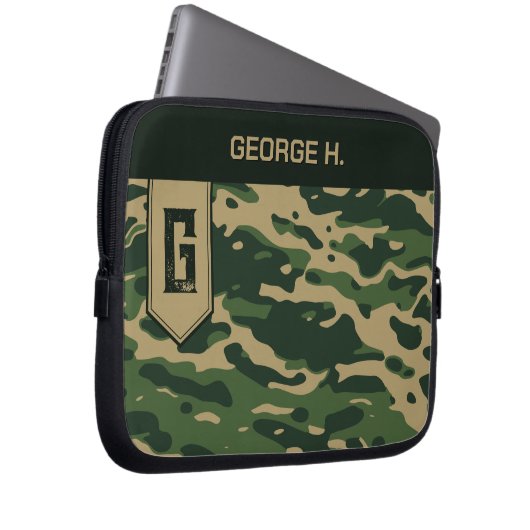 Camouflage Pattern ラップトップスリーブ (正面右)