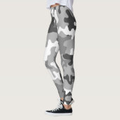 Camouflage Snow Army - Power Yoga Leggings レギンス (左)