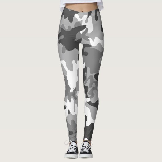 Camouflage Snow Army - Power Yoga Leggings レギンス (正面)