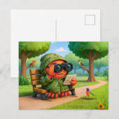 Camouflage Spy Crab Observing Park Surroundings Qu ポストカード (正面/裏面)