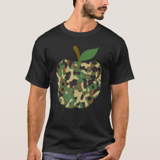 Camouflaged Apple First Day Of School Teaching Tea Tシャツ