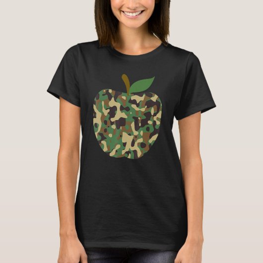 Camouflaged Apple First Day Of School Teaching Tea Tシャツ (正面)