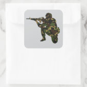 Camouflaged Soldier スクエアシール (バッグ)