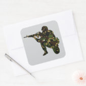 Camouflaged Soldier スクエアシール (封筒)