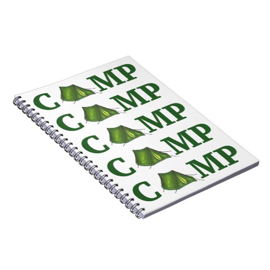 CAMPグリーンテントサマーキャンピングサマーキャンパーギフト ノートブック (右側)