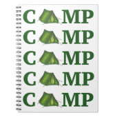 CAMPグリーンテントサマーキャンピングサマーキャンパーギフト ノートブック (正面)