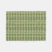 CAMPグリーンテントサマーキャンピングハイキングアウトドア フリースブランケット (正面(横))