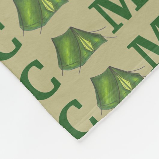 CAMPグリーンテントサマーキャンピングハイキングアウトドア フリースブランケット (角)