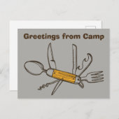 Campポストカードからのグレーのツールの挨拶 ポストカード (正面/裏面)