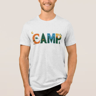 CAMP カラフル Adventure Graphic -自然，キャンプ， トライブレンドＴシャツ