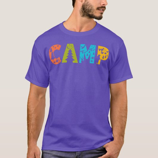 CAMP 大自然を楽しもう 面白い Tシャツ (正面)