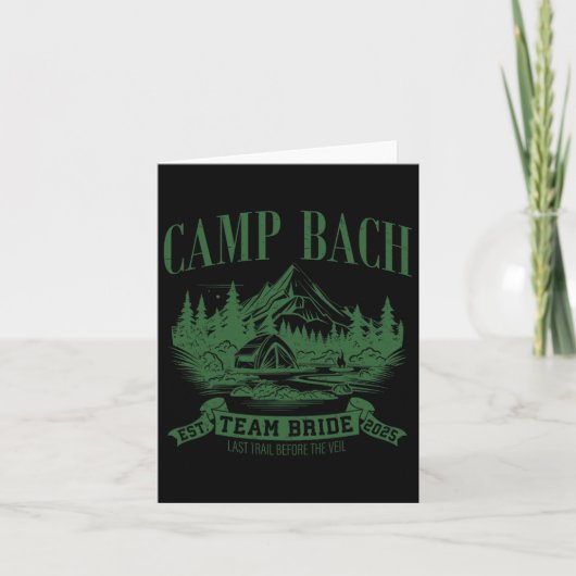 Camp Bach Team Bride Hiking Camping Bachelorette P カード (正面)