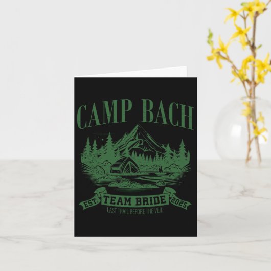 Camp Bach Team Bride Hiking Camping Bachelorette P カード (黄色い花)