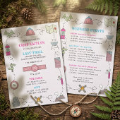 Camp Bach Weekend Bachelorette Party Itinerary 招待状