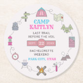 Camp Bach Wilderness Bachelorette Party ラウンドペーパーコースター (正面)