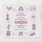 Camp Bach Wilderness Bachelorette Party リキュールボトルラベル (シングルラベル)