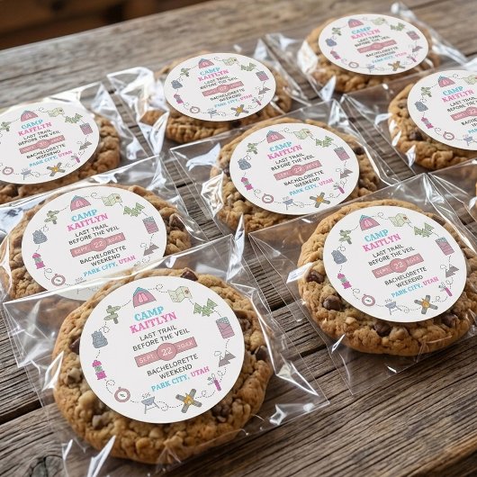 Camp Bach Wilderness Bachelorette Party Favor ラウンドシール