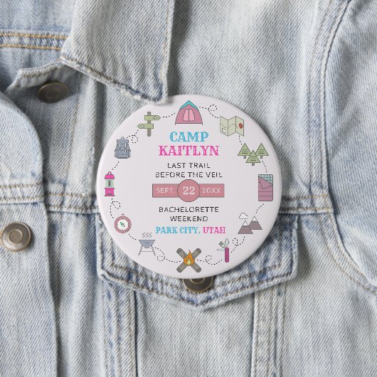 Camp Bach Wilderness Bachelorette Party Favor 缶バッジ (インサイチュ)
