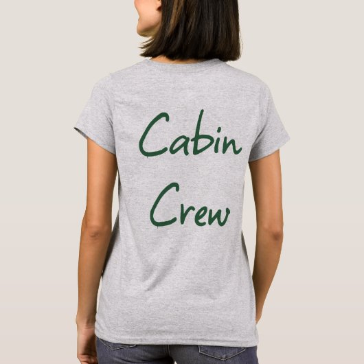 Camp Bachelorette Camping Hand Drawn Cabin Crew Tシャツ (裏面)