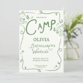 Camp Bachelorette Green Camping Itinerary 招待状 (スタンド正面)