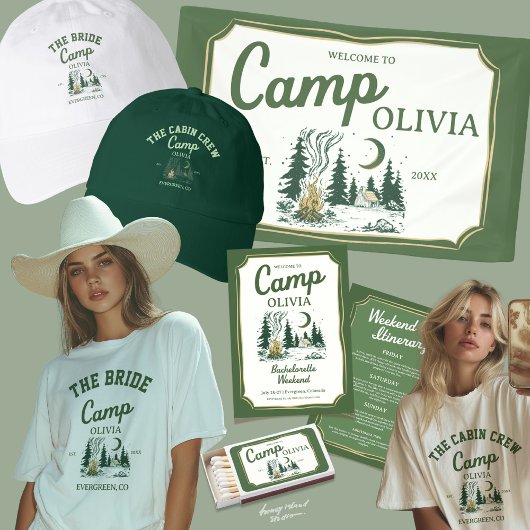 Camp Bachelorette Green Glamping Itinerary  招待状