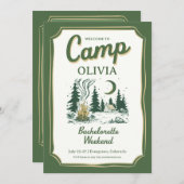 Camp Bachelorette Green Glamping Itinerary  招待状 (正面/裏面)