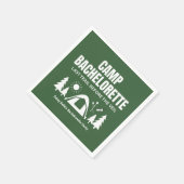 Camp Bachelorette Green Paper Napkin スタンダードカクテルナプキン (角)