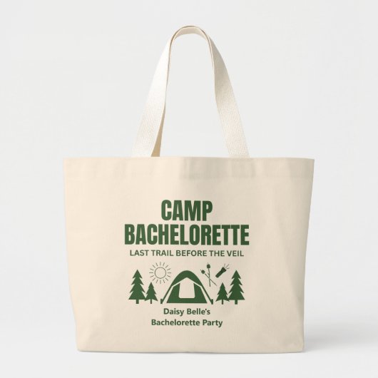 Camp Bachelorette Green Tote Bag ラージトートバッグ (正面)