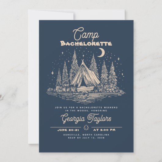 Camp Bachelorette Invitation 招待状 (正面)