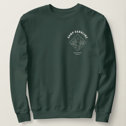 Camp Bachelorette Party Bridesmaid Custom スウェットシャツ (デザイン正面)