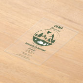 Camp Bachelorette Party Camping Bach Weekend アクリル招待状 (レイダウン)