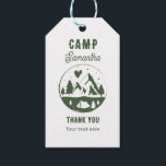 Camp Bachelorette Party Camping Bach Weekend ギフトタグ<br><div class="desc">A cute hand drawn design featuring bachelorette camping theme illustrations. This green and white camp bach weekend design is ideal for glamping camping bachelorette weekends,  camping girls trip bachelorette parties in mountain,  forest or lake destinations.</div>
