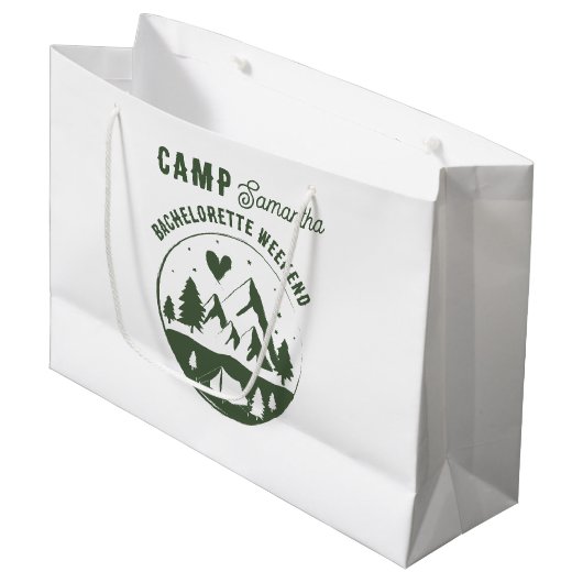 Camp Bachelorette Party Camping Bach Weekend  ラージペーパーバッグ (正面アングル)