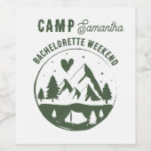 Camp Bachelorette Party Camping Bach Weekend ワインラベル (シングルラベル)