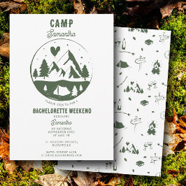 Camp Bachelorette Party Camping Bach Weekend 招待状
