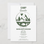 Camp Bachelorette Party Camping Bach Weekend 招待状 (正面)