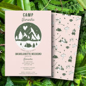 Camp Bachelorette Party Camping Bach Weekend Pink 招待状