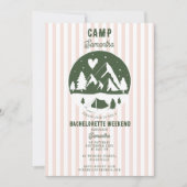 Camp Bachelorette Party Camping Bach Weekend Pink  招待状 (正面)