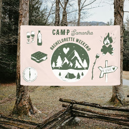 Camp Bachelorette Party Camping Bach Weekend Pink 横断幕