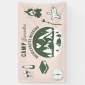 Camp Bachelorette Party Camping Bach Weekend Pink 横断幕 (縦)