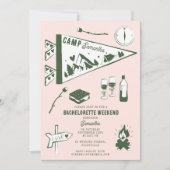 Camp Bachelorette Party Camping Weekend Itinerary  招待状 (正面)