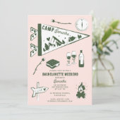 Camp Bachelorette Party Camping Weekend Itinerary  招待状 (スタンド正面)