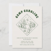 Camp Bachelorette Party Itinerary QR Code 招待状 (正面)