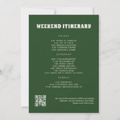 Camp Bachelorette Party Itinerary QR Code 招待状 (裏面)