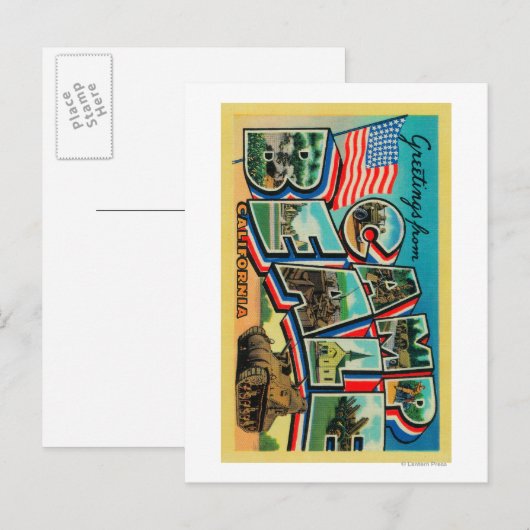 Camp Beale, California - Large Letter Scenes ポストカード (正面/裏面)