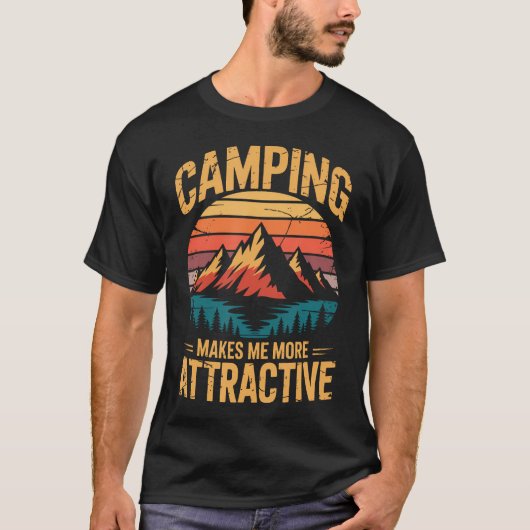 Camp Camper Outdoor Lover Camping Makes Me More At Tシャツ (正面)