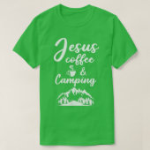 Camp Coffee Outdoor  Adventure Camping Jesus Funny Tシャツ (デザイン正面)