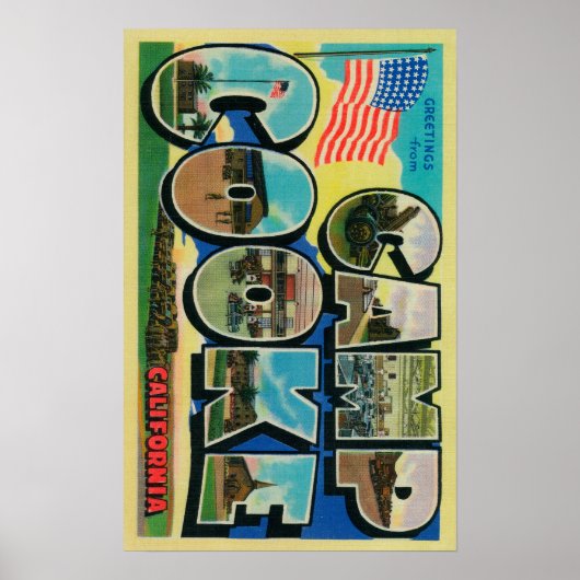 Camp Cooke, California - Large Letter Scenes ポスター (正面)