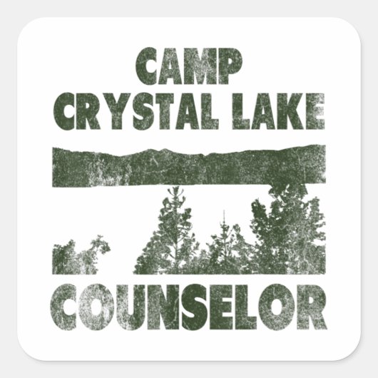 Camp Crystal Lake Counselor Halloween humorous スクエアシール (正面)